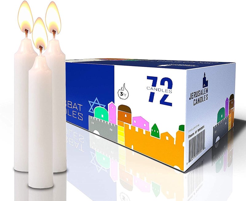Jerusalem Candles - Traditional Shabbos Candles - 3 Hour - 2-Pack x 72 Candles (144 Candles) - Image 2
